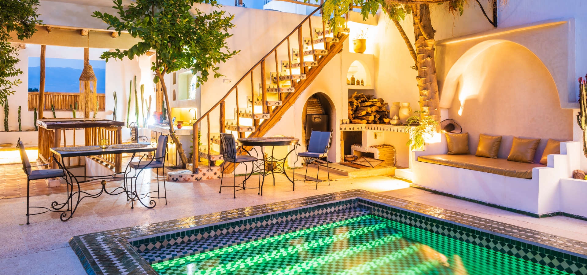 Familie verblijf in riad Marokko