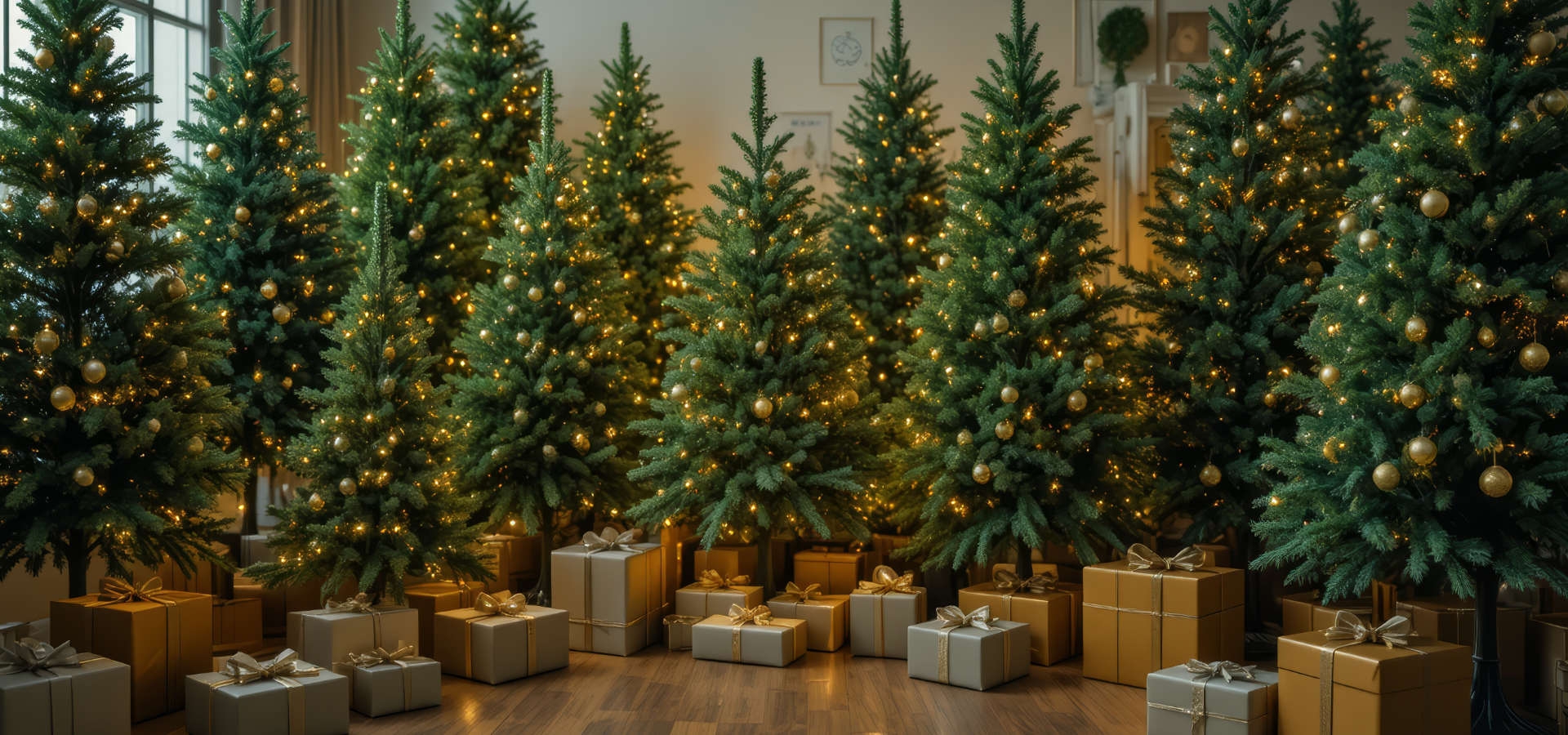 Kunstkerstboom vol lichtjes