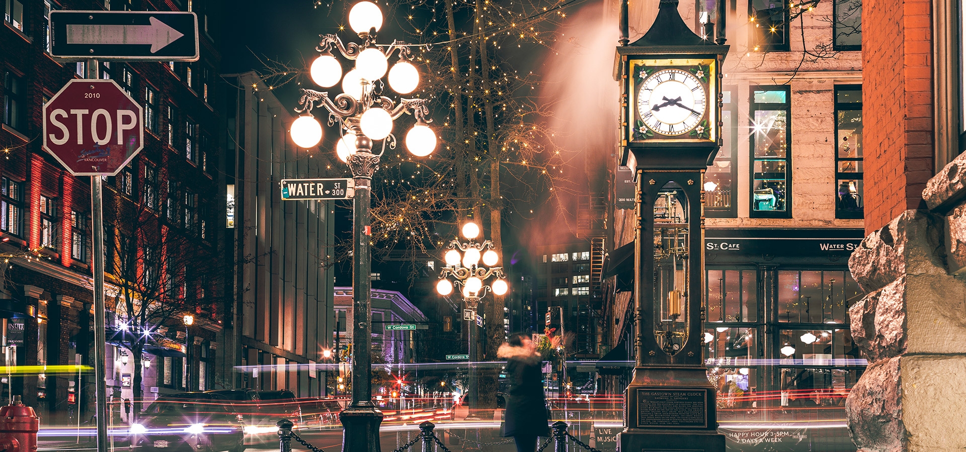 Historische en beroemde stoomklok in Gastown Vancouver.