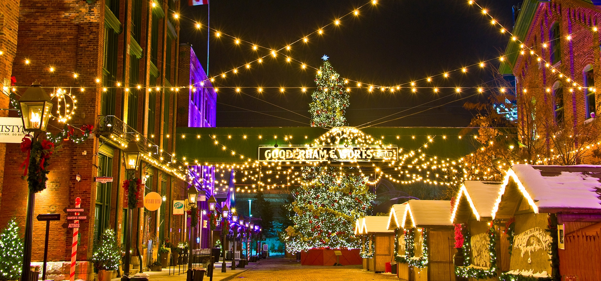 De bekendste kerstmarkt in Canada is die in Toronto; Toronto Christmas Market.