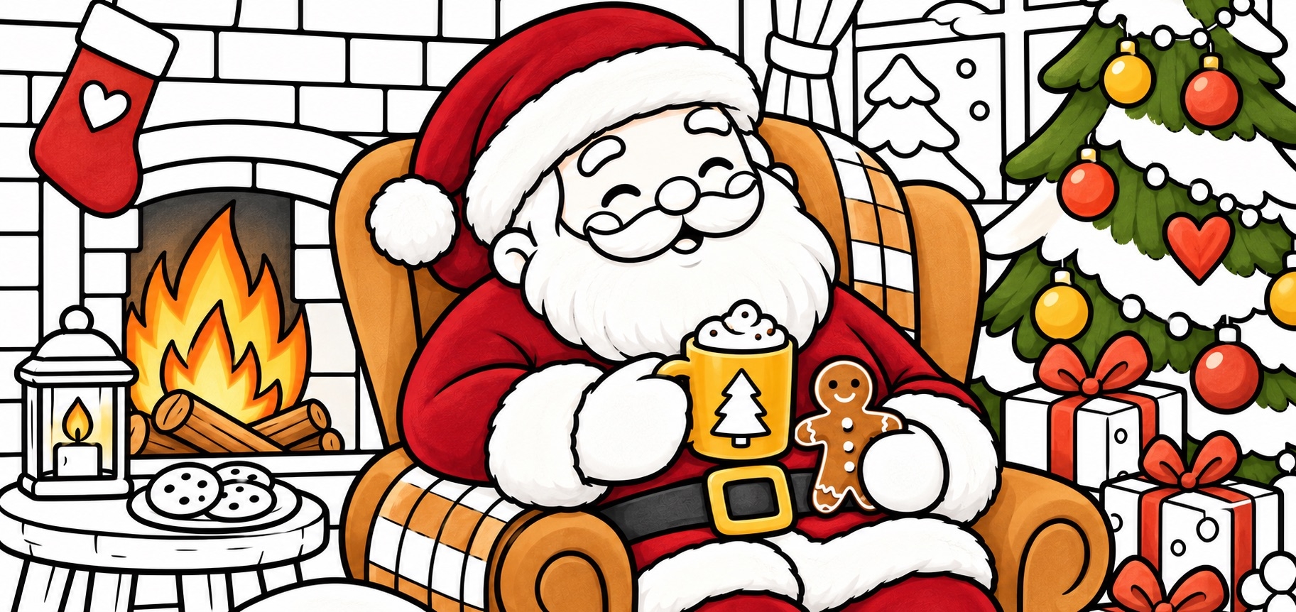 Cozy Coloring kerst kleurplaat 2026