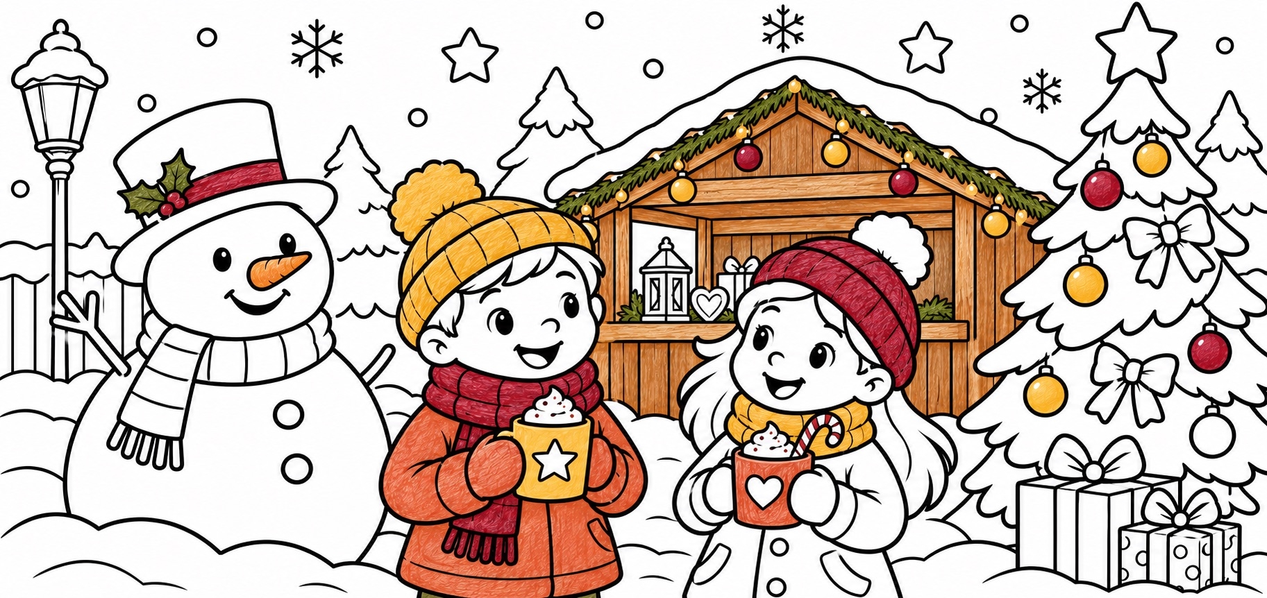 Kerst kleurplaat voor kinderen 2026